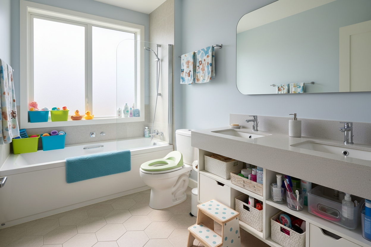 Malo porodično kupatilo: praktična rešenja za roditelje sa decom