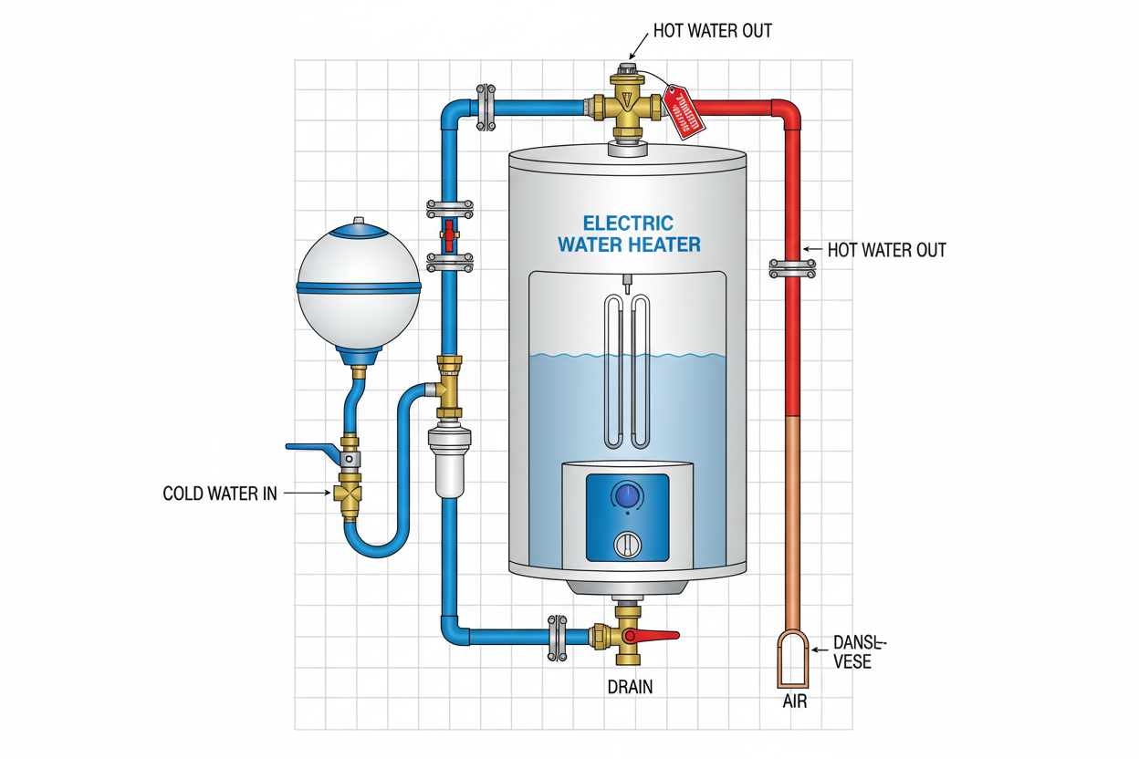 Pravilna montaža bojlera: vodovodne veze, ventili i sigurnosni elementi
