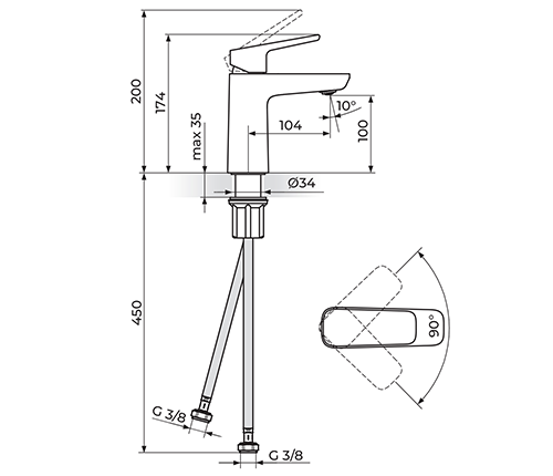 Slavina za lavabo Rosan STOLZ 130101B