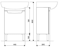 Ormaric za lavabo KOLO Geberit Rekord 40 cm beli (89387/89541) - Hiposanit - slika proizvoda