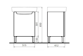 Ormaric za lavabo KOLO Geberit Rekord 60 cm beli (89391/89545) - Hiposanit - slika proizvoda