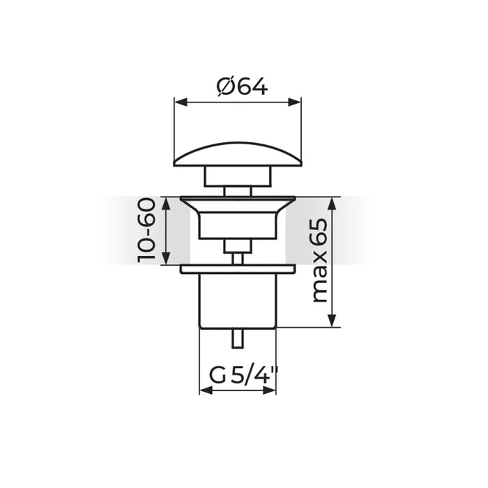 Automatski gornji deo za sifon 5/4 "klik-klak" uni Rosan