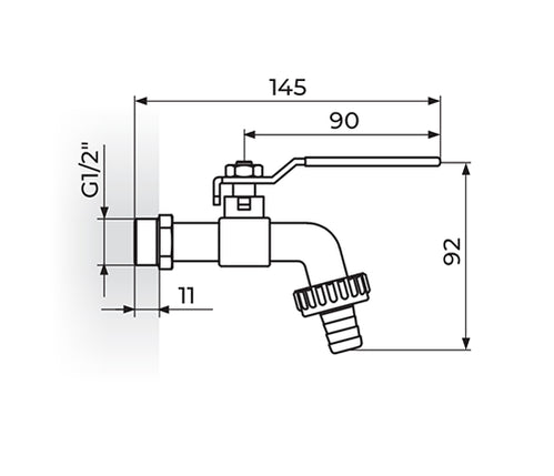 Slavina bastenska, kugla 1/2 A560012 Rosan - Hiposanit - Oprema za Kupatila Novi Sad/ Tus kabine, kade, slavine, HL slivnici - slika proizvoda
