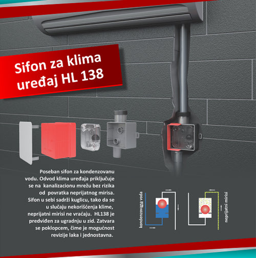 HL138 sifon za klimu - Hiposanit - Oprema za Kupatila Novi Sad/ Tus kabine, kade, slavine, HL slivnici - slika proizvoda