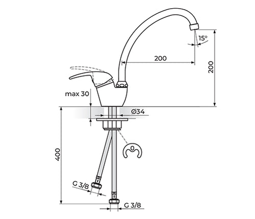 Baterija za sudoperu Rosan King baterija za sudoperu, 2c J382101 - Hiposanit - Oprema za Kupatila Novi Sad/ Tus kabine, kade, slavine, HL slivnici - s