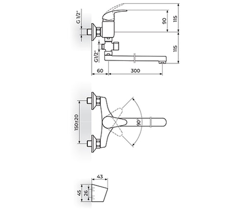 Rosan zidna slavina Perla JP341001 - Rosan - slika proizvoda