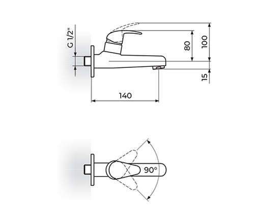 Baterija za hladnu vodu Rosan Perla JP521001 - Hiposanit - slika proizvoda
