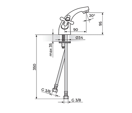 Slavina za lavabo Rosan Nostalgija N21101
