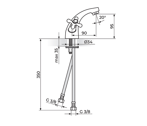 Slavina za lavabo Rosan Nostalgija N21101