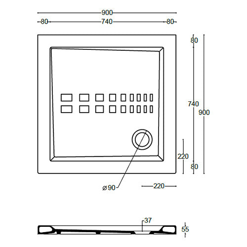 Tuš kada Althea Ito 90x90