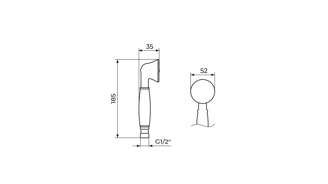 Tuš ručica - Rosan Nostalgija PTRNC2 Bela