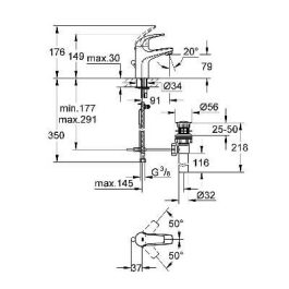 GROHE Baucurve baterija za lavabo