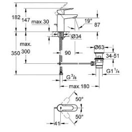 GROHE StartEdge baterija za lavabo