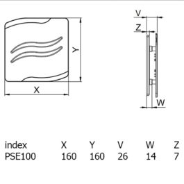 Panel ventilatora Awenta 100 Sline bež PSE100