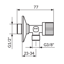 EK ventil 1/2x3/8 kugla Rosan